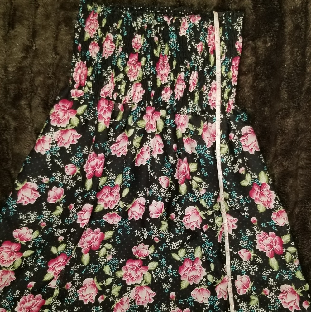 Black strapless reversible dress